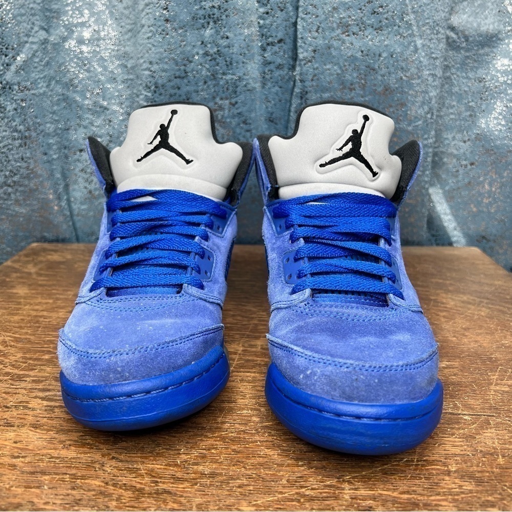 Air Jordan 5 Retro Blue Suede Size 6.5 Youth - Picture 3 of 8